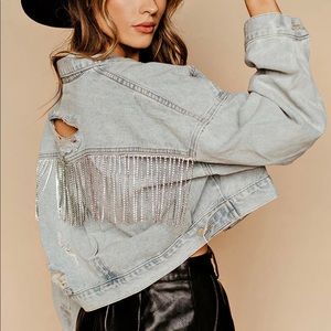 Glitzy Bella Rhinestone Fringe Jacket ✨
